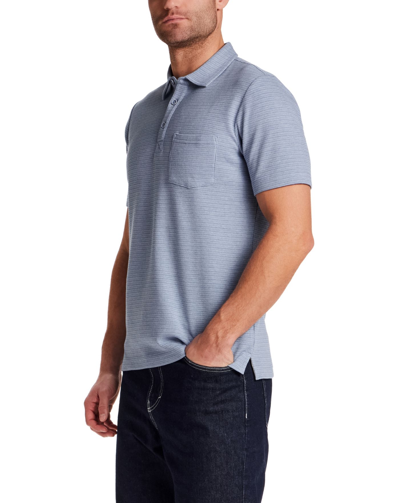 Мужское поло Weatherproof Vintage Short-Sleeve Waffle Polo Shirt, цвет: Синий — фото 2
