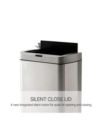 50L / 13 Gallon Butterfly Lid Stainless Steel Touchless Sensor Trash Can with Silent Close for Kitchen