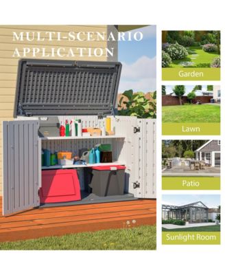 28 Cu. Ft. Lockable Outdoor Storage Cabinet Shed with Removable Shelf