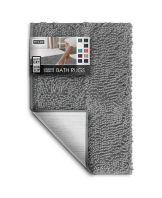 Ultra-Soft Quick-Dry Chenille Bath Rug - Non-Slip PVC Backing, Machine-Washable (Small 17"x24")