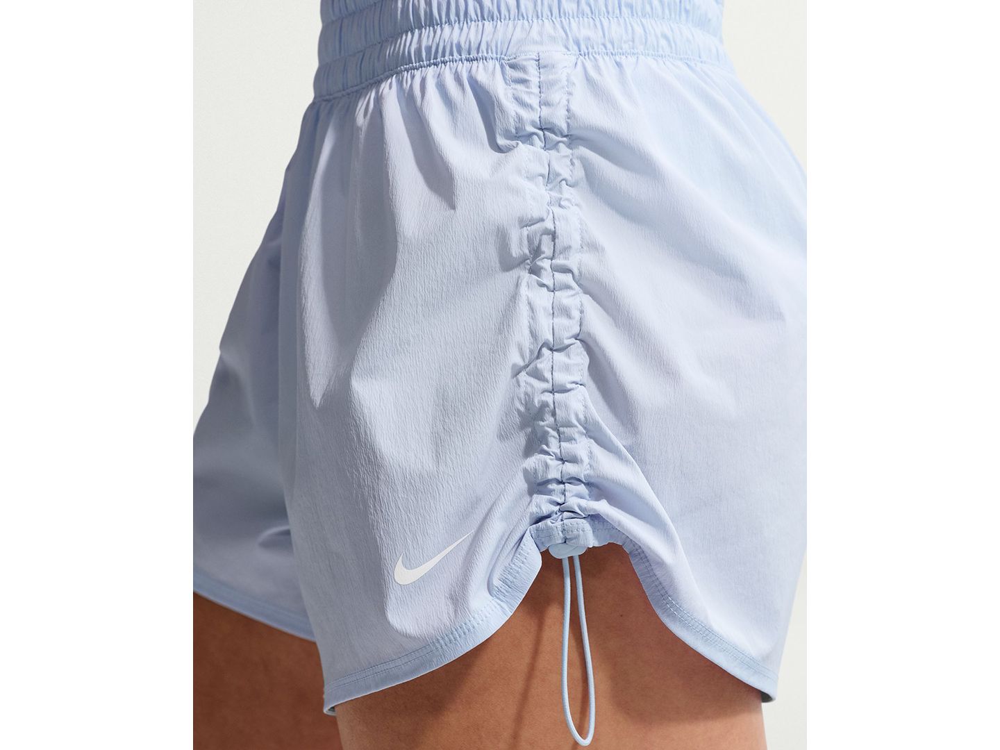 Женские шорты Nike One Dri-Fit Brief-Lined High-Waist, цвет: Синий / Белый — фото 4