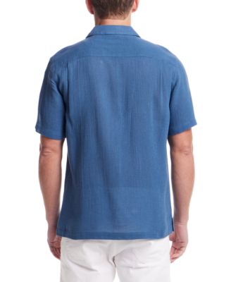 Men's Airtex Regular-Fit Textured Button-Down Camp Shirt