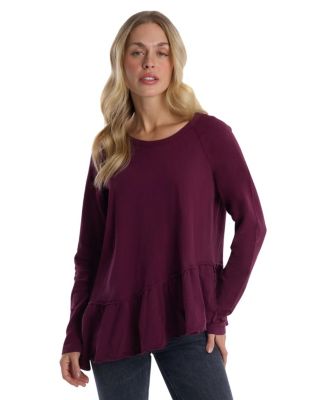 WILT Women's Clothing Raglan Long Sleeve Asymmetric Peplum