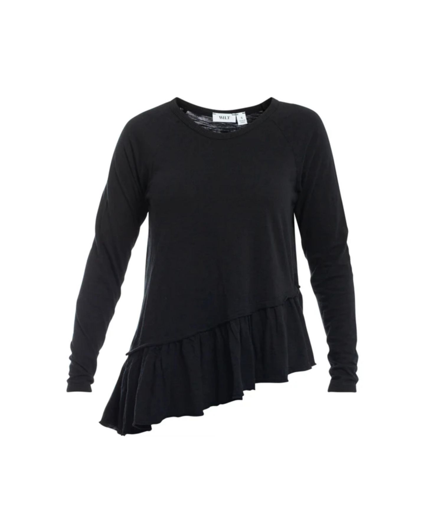 Женский топ WILT Clothing Raglan Long Sleeve Asymmetric Peplum, цвет: Тёмный инжирный — фото 5
