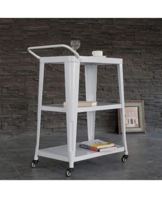 3-Tier Metal Rolling Utility Cart with Swivel Wheels and Handle
