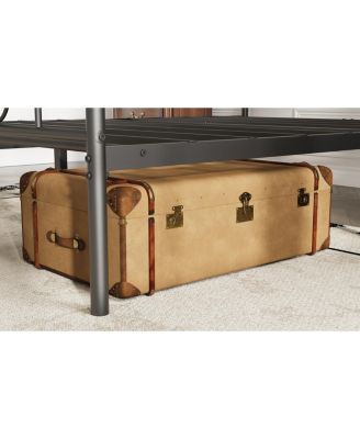 Metal Platform Bed Frame with Decorative Headboard and Footboard, Underbed Storage, Box Spring Not Required