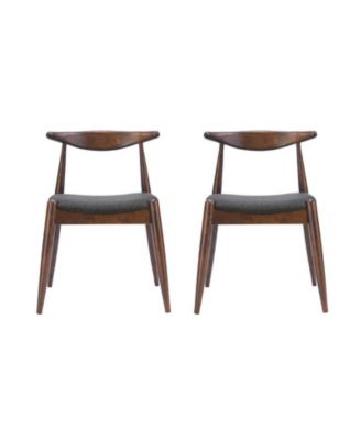 Rubberwood Dining Chairs with Ergonomic Backrest and Cushioned Seat Set of 2