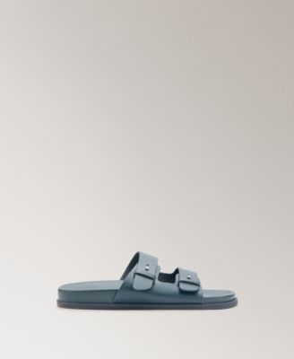 Women's Double-Buckle Leather Sandals