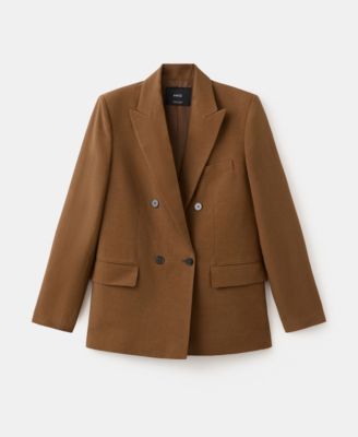 Women's Double-Breasted Linen Suit Blazer