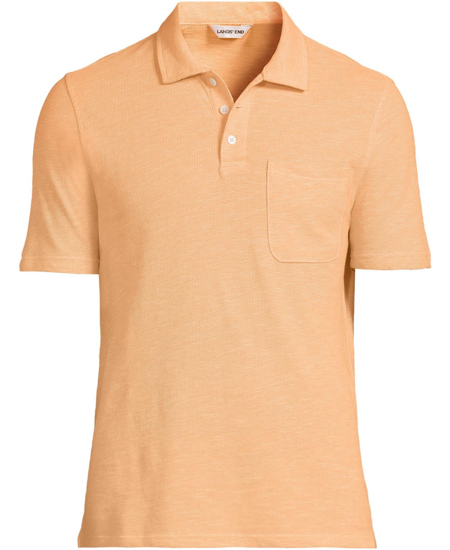 Men's Short Sleeve Cotton Linen Polo