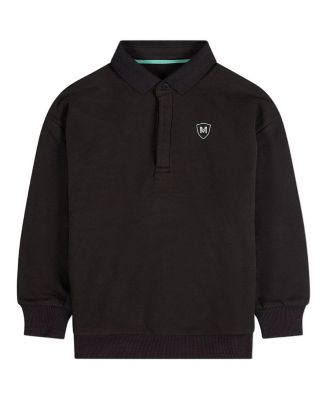 Boys Long-Sleeve Cotton-Rich Fleece Polo Sweatshirt - Child
