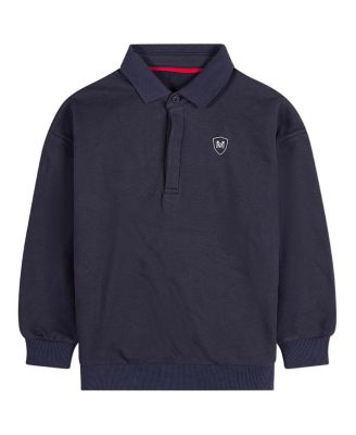MeMoi Boys Long-Sleeve Cotton-Rich Fleece Polo Sweatshirt - Child - Midnight navy 34$