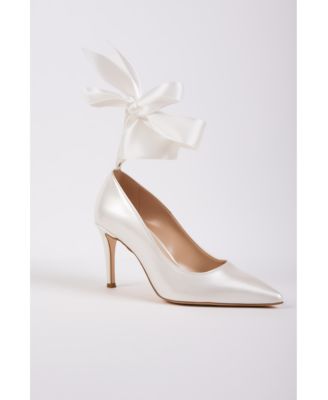 Forever and Always Shoes Women's Madelina Ankle Bow Pointed Toe Pump