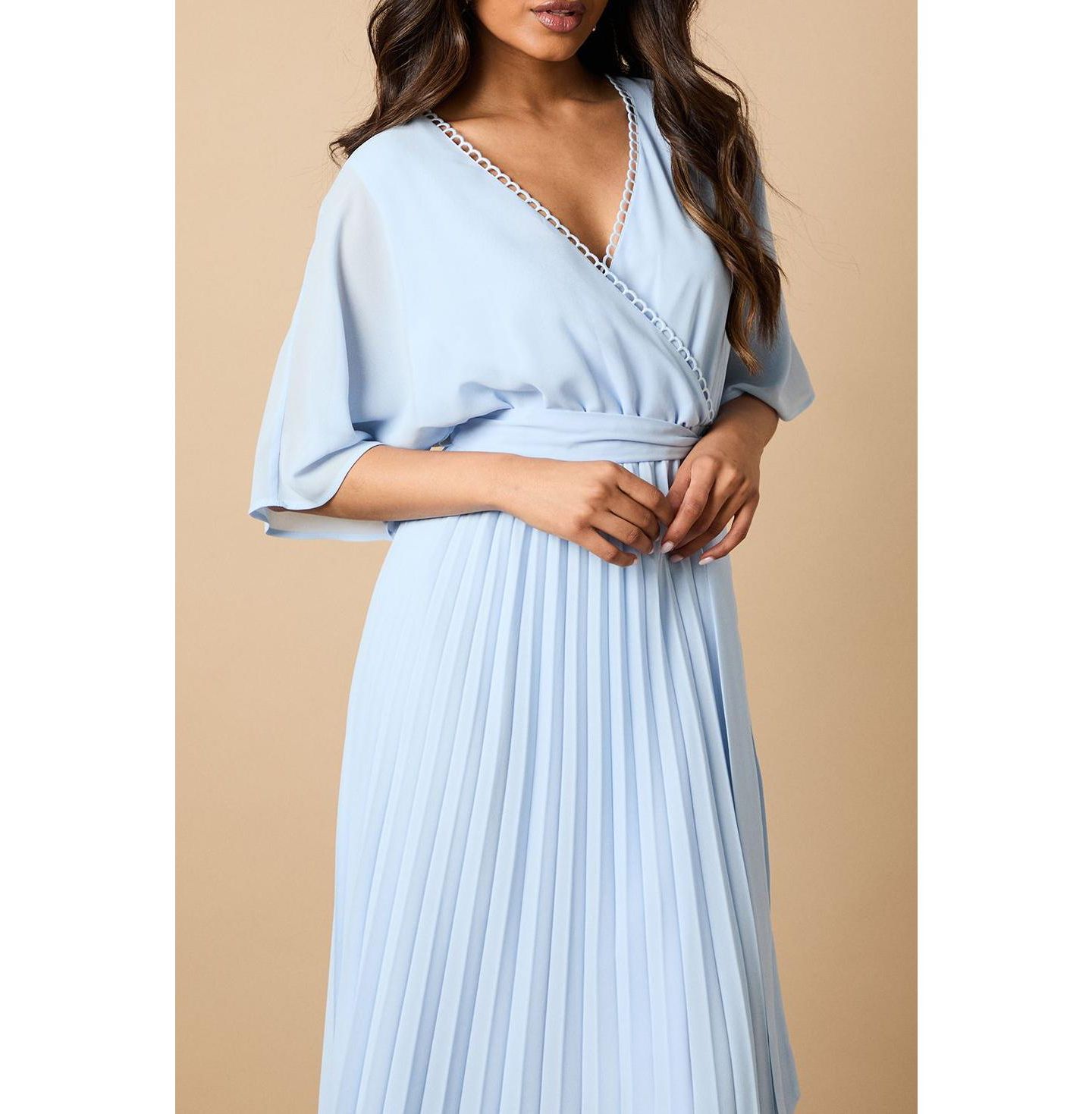 Женское платье Oasis Occasion Pleated Midi, цвет: Синий — фото 8
