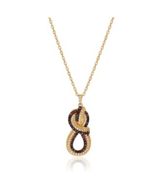   Pave Twisted Knot Pendant Sterling Silver Cubic Zirconia