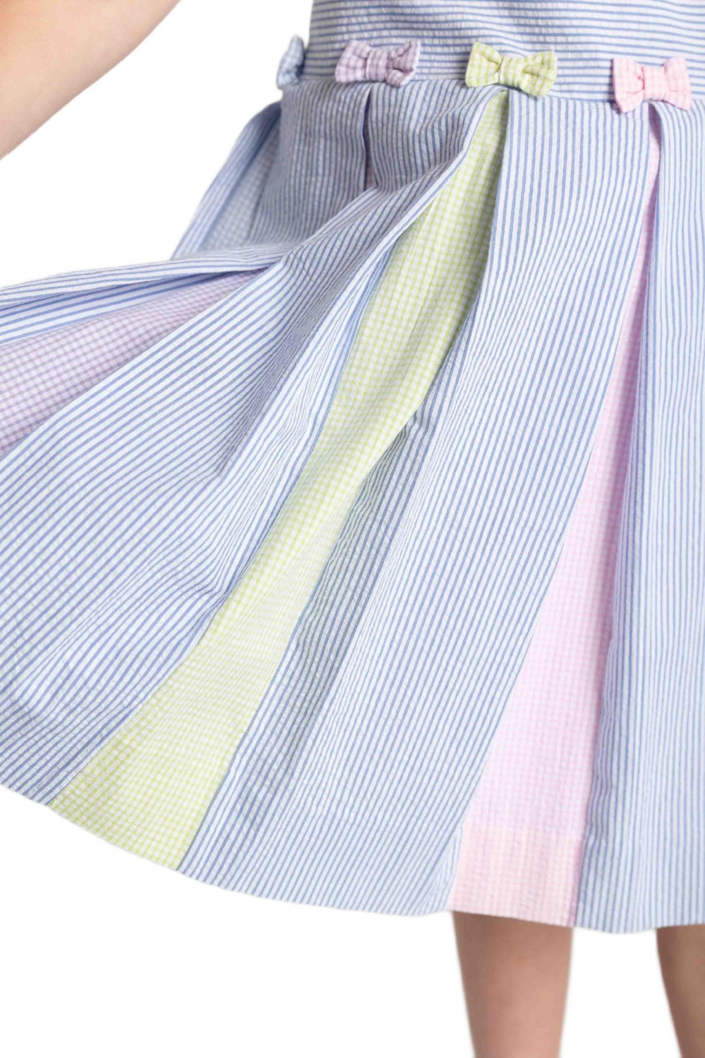 Платье Florence Eiseman Multicolor Seersucker Pleated Dress для девочек, цвет: Open Miscellaneous — фото 2