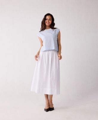 Women's Button-Back Crew Neck Top