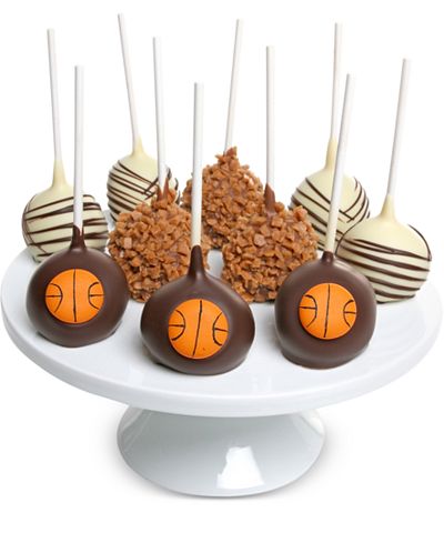 Golden Edibles® 10-Pc. Basketball Belgian Chocolate Dipped Cake Pops