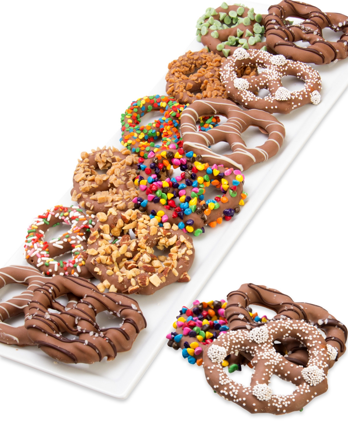 Shop Chocolate Covered Company 12-pc. Ultimate Belgian Chocolate Dipped Pretzel Twist Collection In Multi
