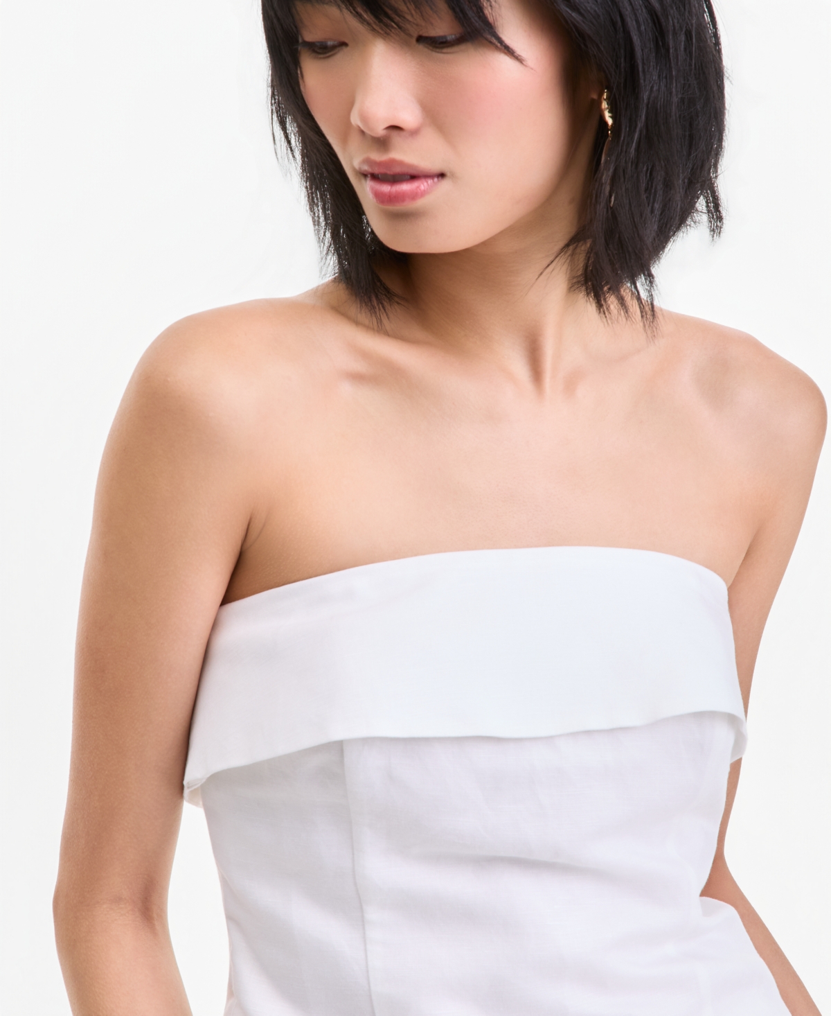 I.n.c. International Concepts Women's Strapless Linen Blend Top, Macy's Exclusive