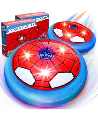 Soccer Toys 2 Pack Hover Soccer Ball Toys Indoor Soccer Set with LED Lights, Soft Foam Bumpers, Air Floating Soccer Gifts