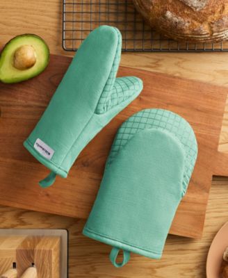Gourmet Series Gridlines Mini Oven Mitts Set, Pack of 2