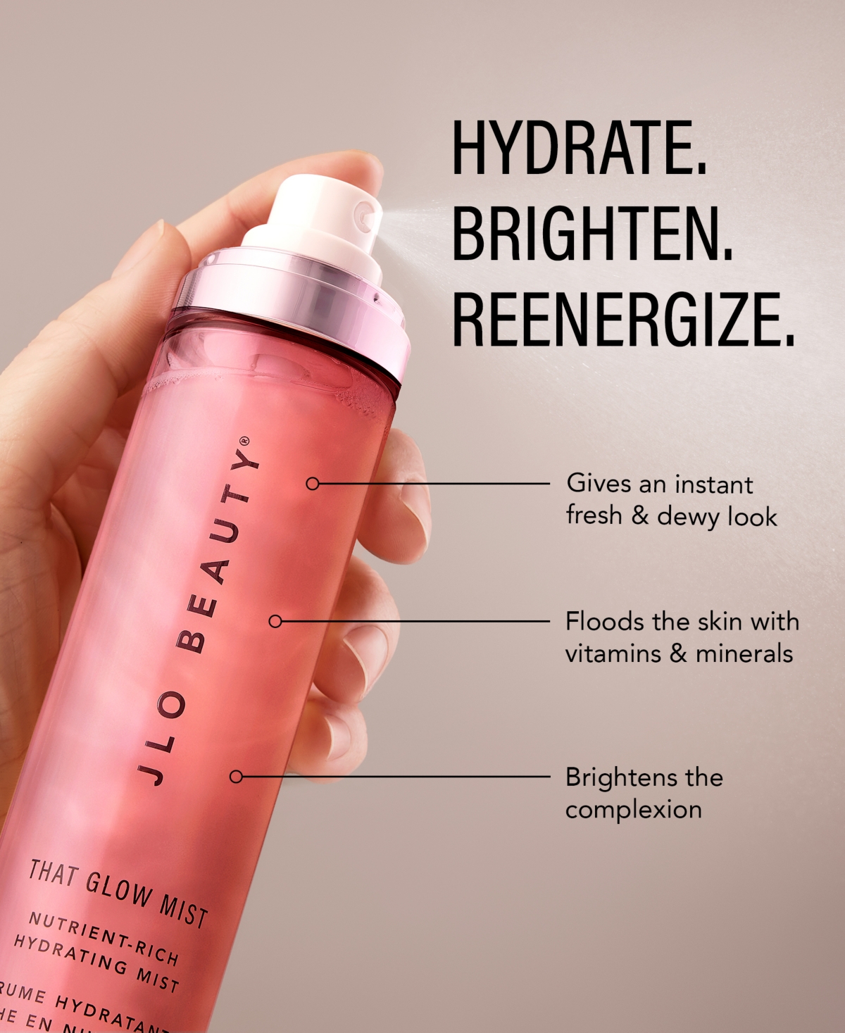 JLo Beauty Glow + Get It Nutrient-Rich Hydrating Mist, 4 oz.