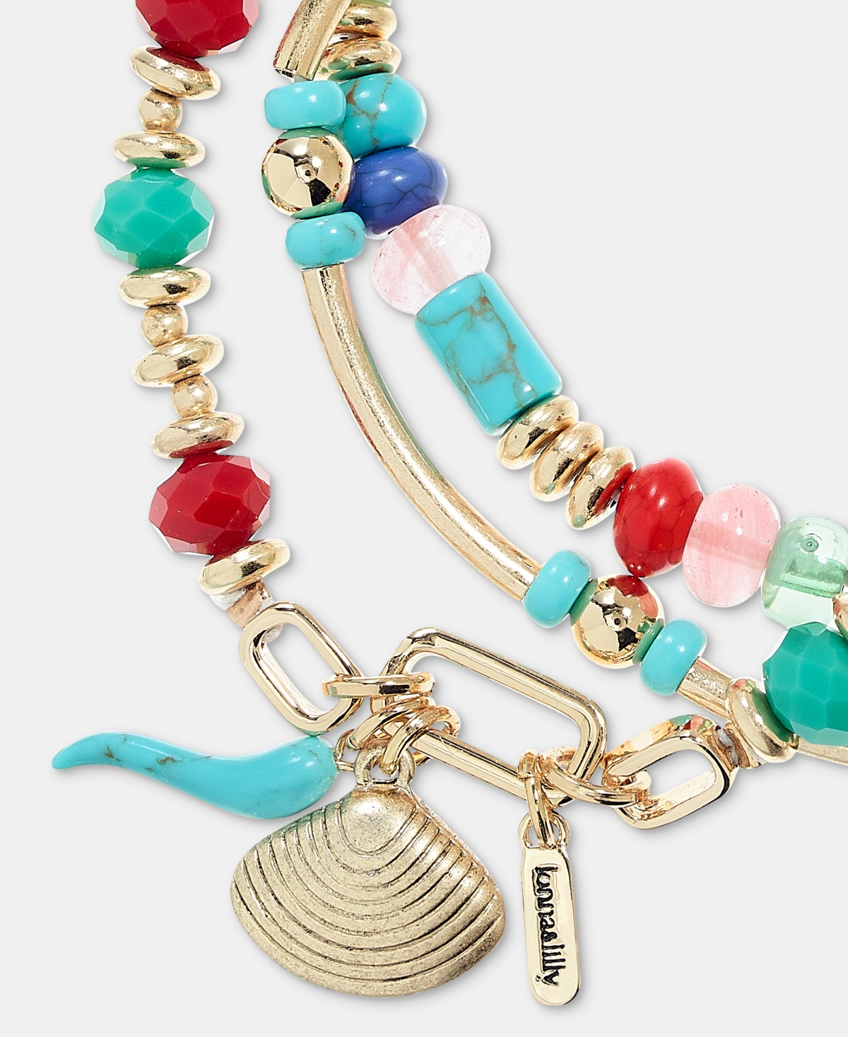 lonna & lilly Beaded Charm Stretch Bracelets, 3-Piece Set