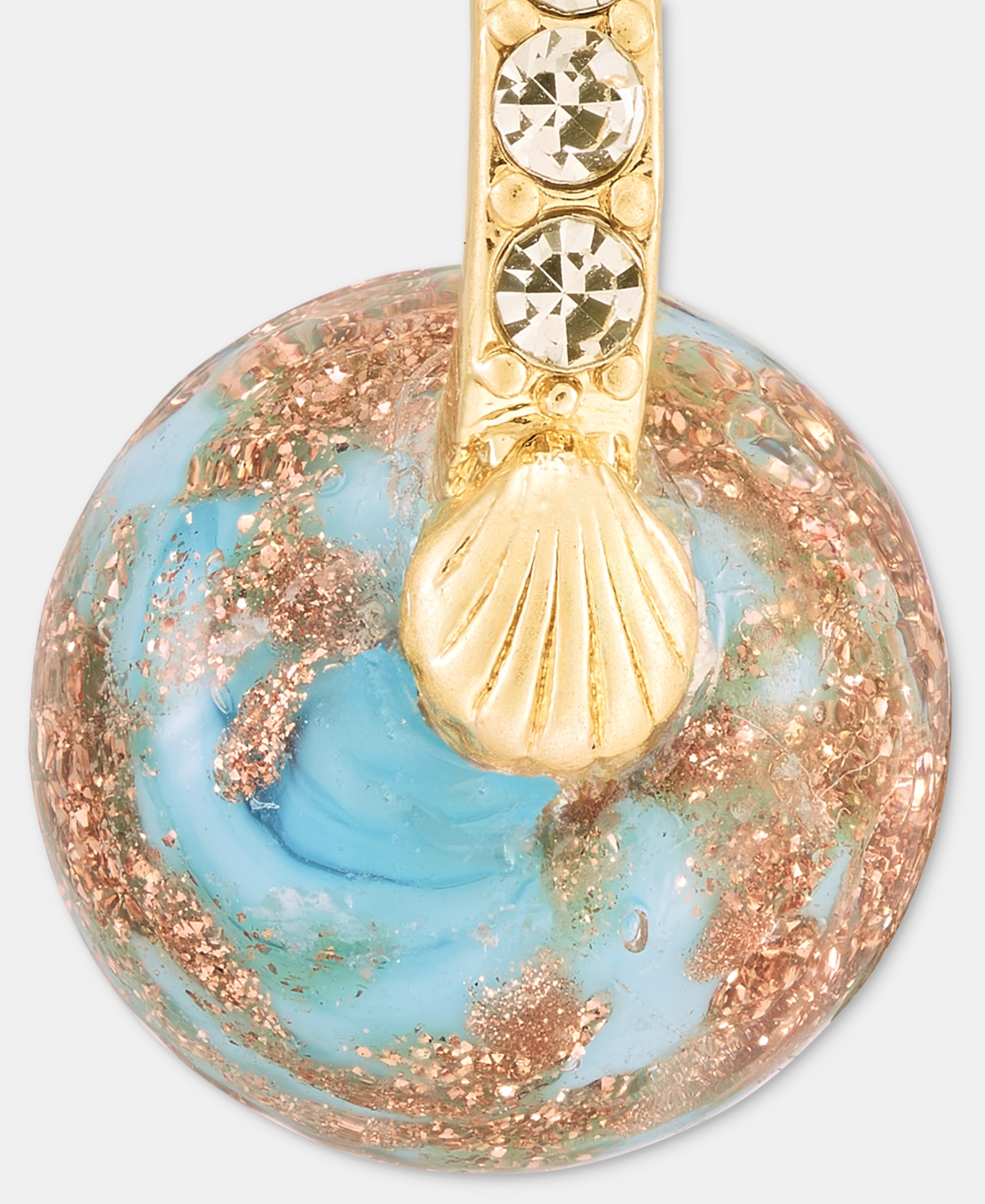 lonna & lilly Murano Glass Charm Pave Hoop Earrings