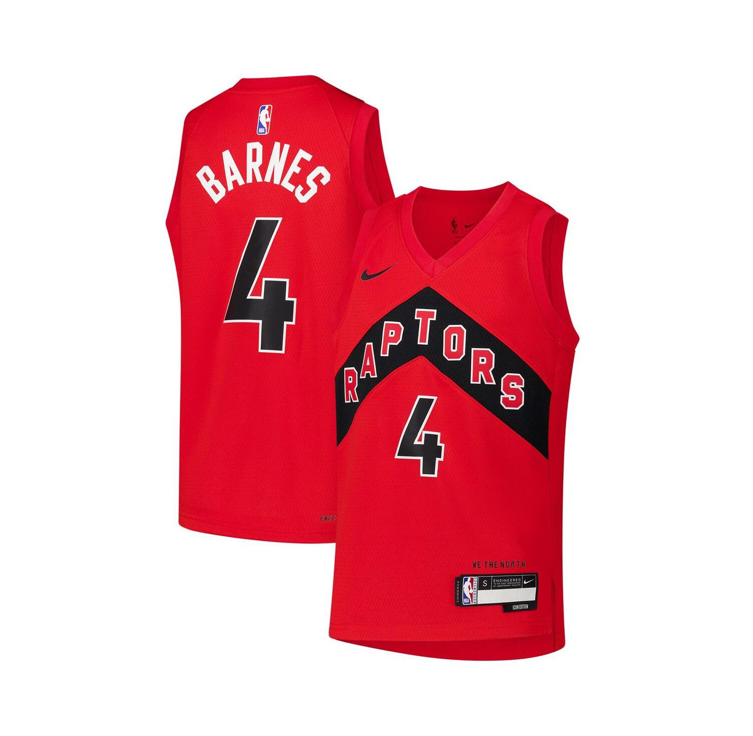 Big Boys and Girls Scottie Barnes Red Toronto Raptors Swingman Icon Edition Jersey
