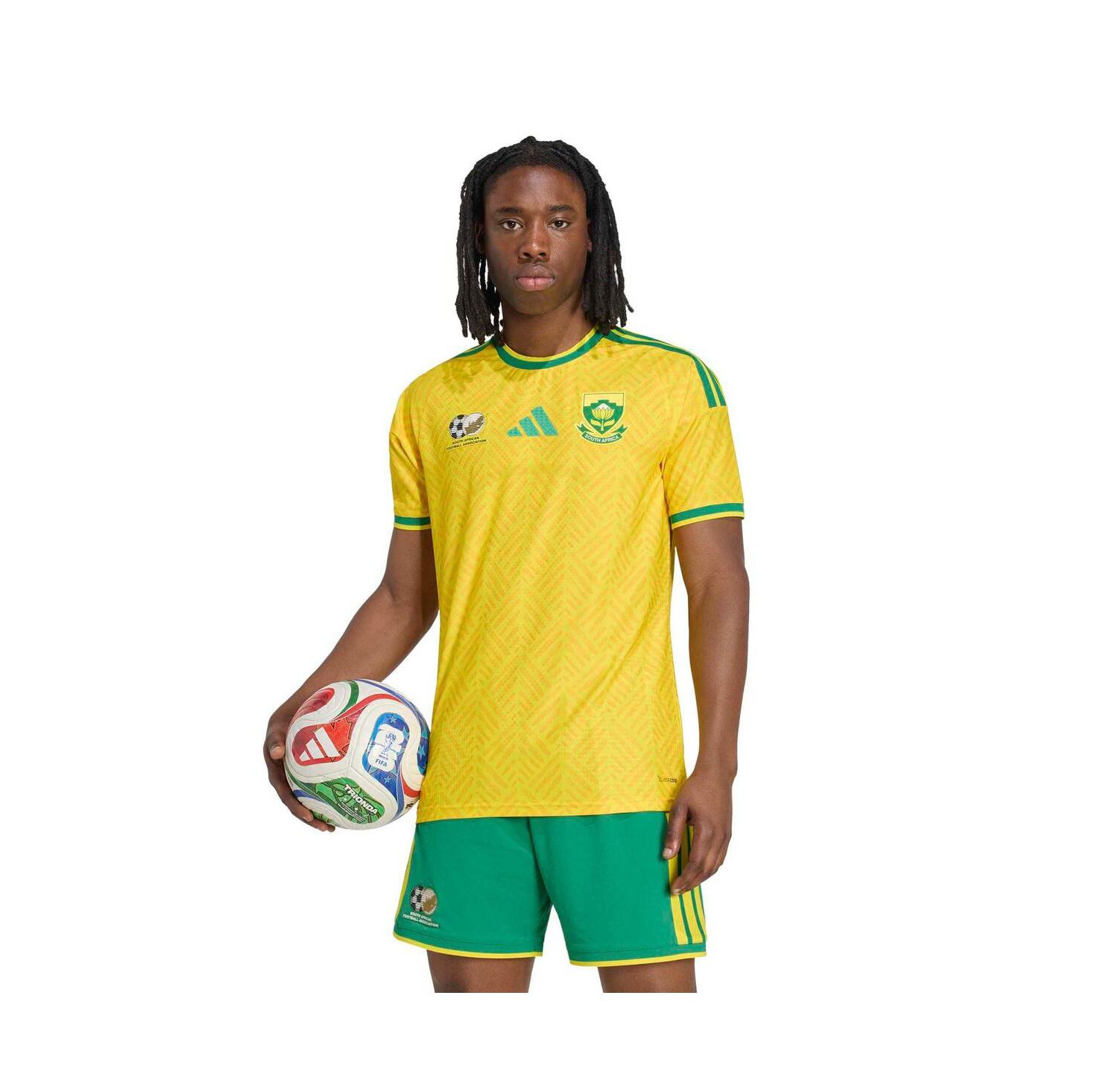 Men's Yellow South Africa National Team Home On-Field Authentic Jersey