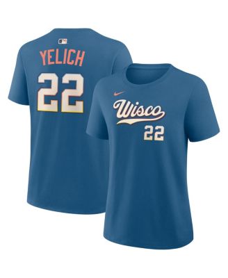 Women's Christian Yelich Blue Milwaukee Brewers 2026 City Connect Name & Number T-Shirt