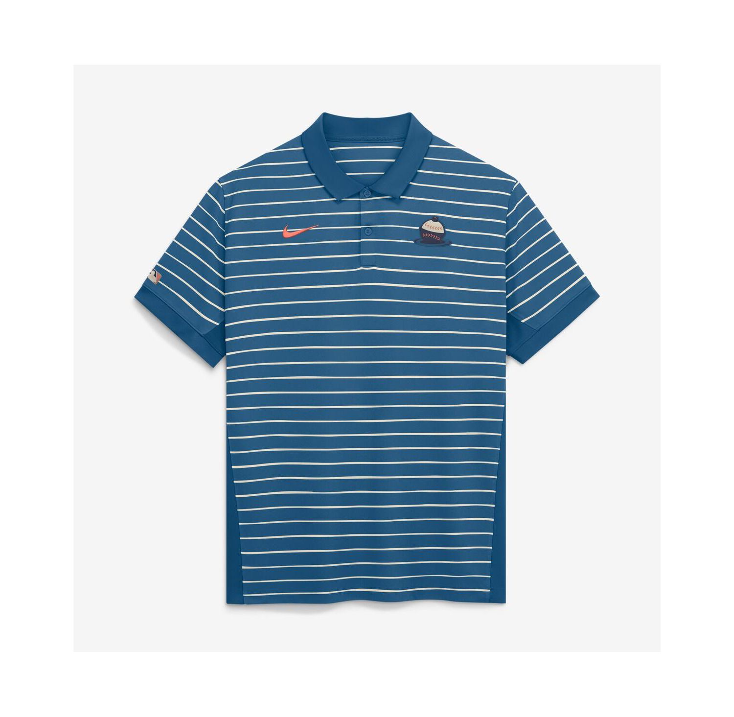 Men's Blue Milwaukee Brewers 2026 City Connect Authentic Collection Striped Victory Dri-FIT Polo Shirt