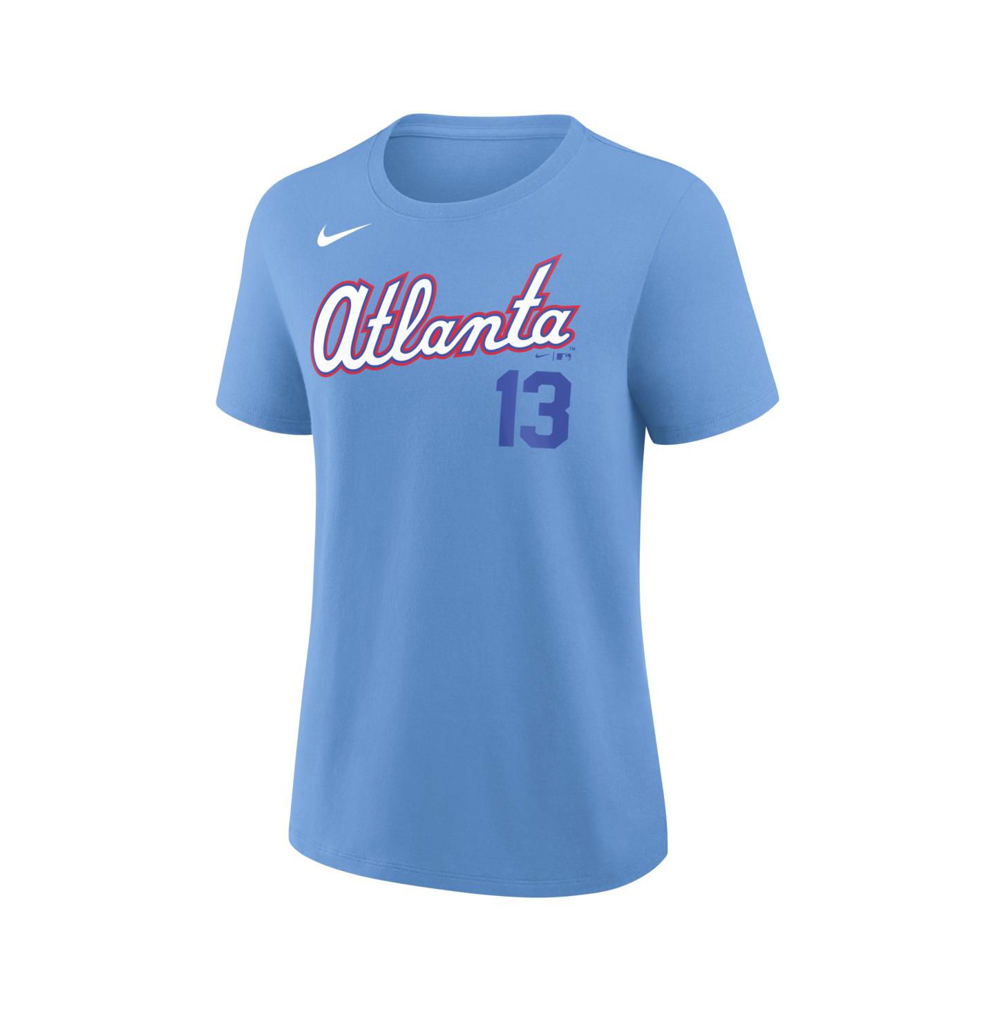 Женская футболка Nike Ronald Acuña Jr. Light Blue Atlanta Braves 2026 City Connect Name & Number — фото 2