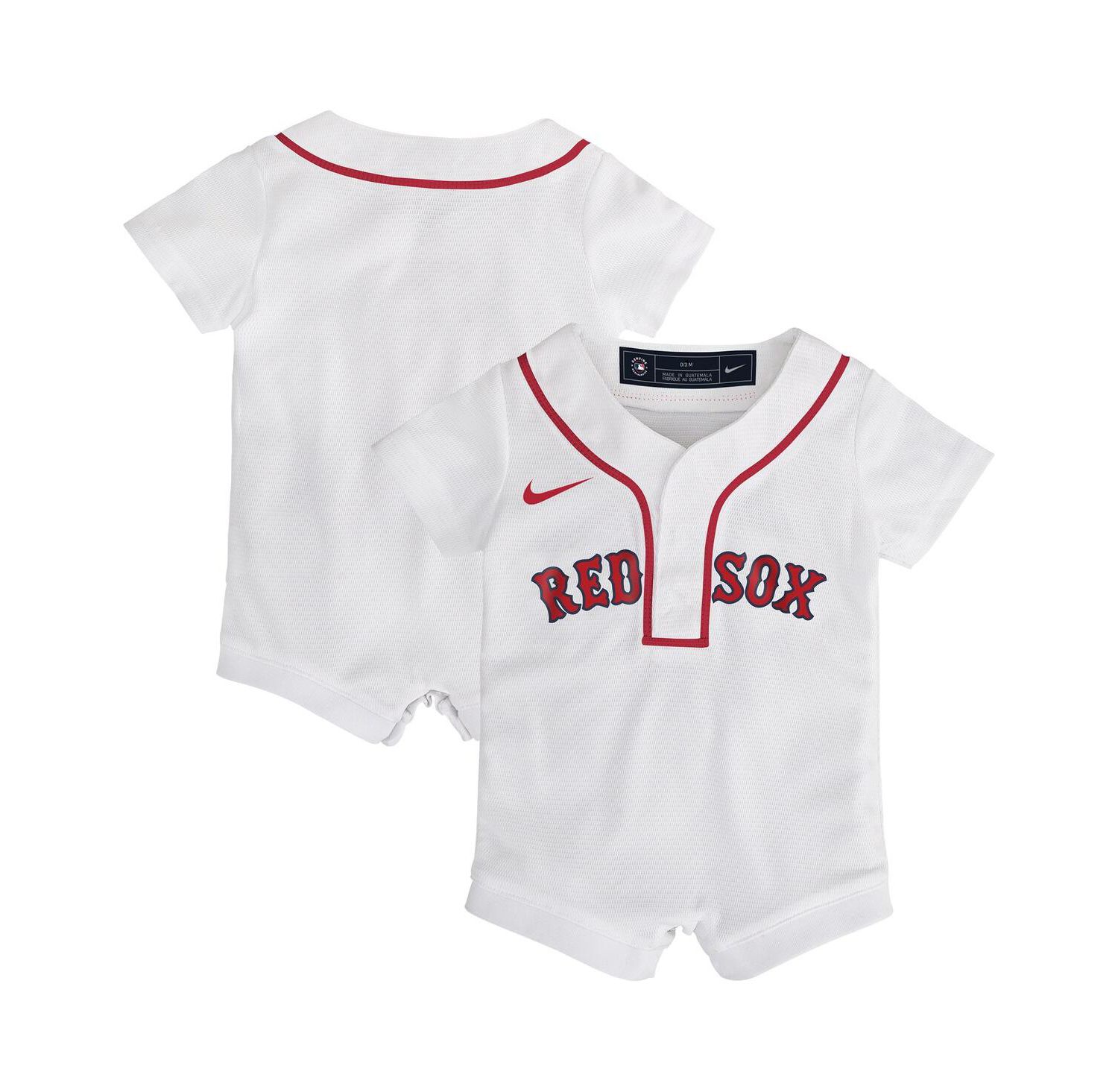 Baby Boys and Girls White Boston Red Sox Home Replica Romper Jersey