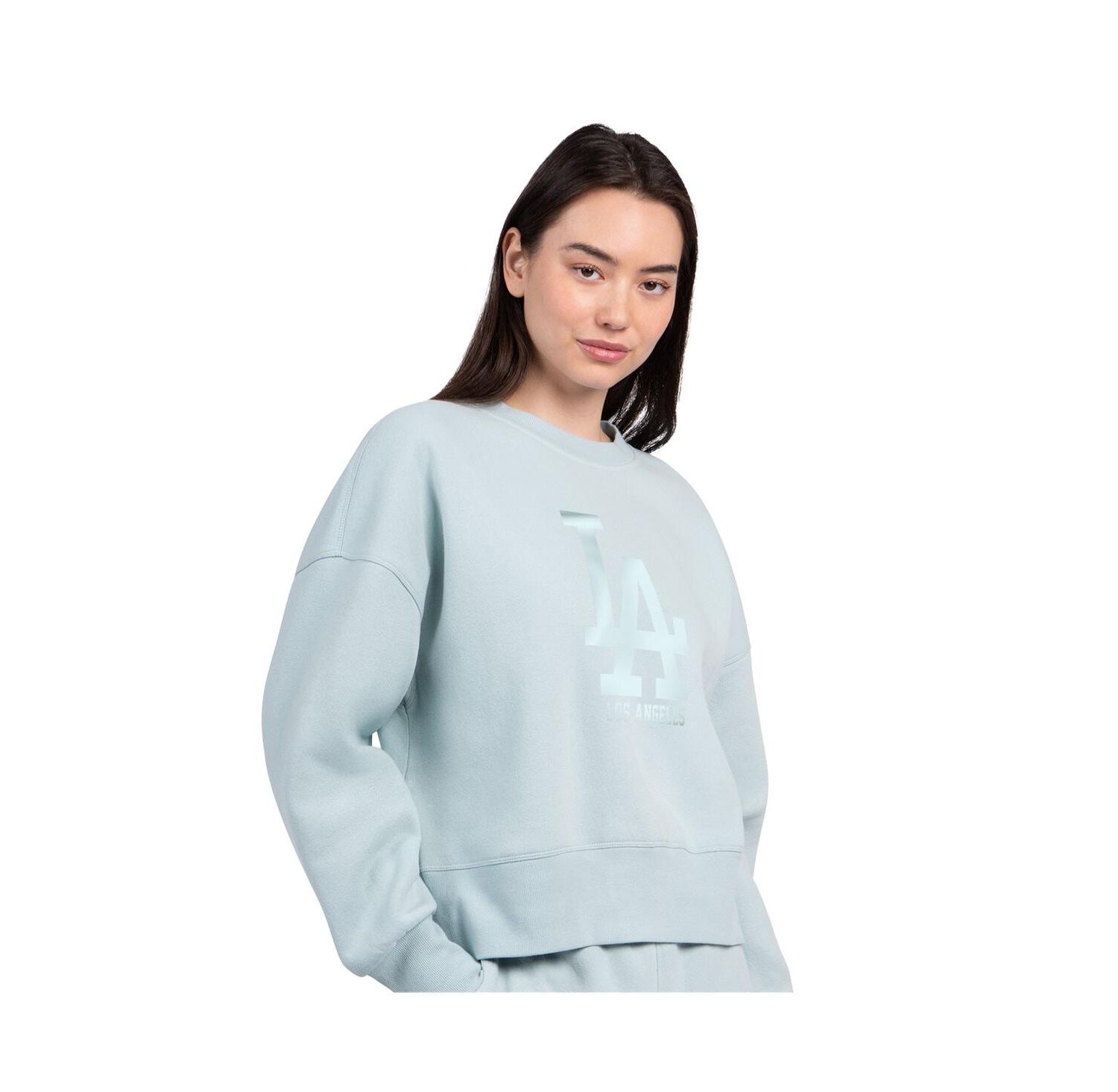 Women's Mint Los Angeles Dodgers Pastels Boxy Fleece Sweatshirt