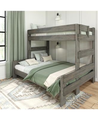 Solid Wood Bunk Bed, Modern Farmhouse Platform Bed Frame For Kids