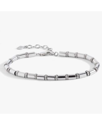 Tube Bead and Crystal Chain Bracelet