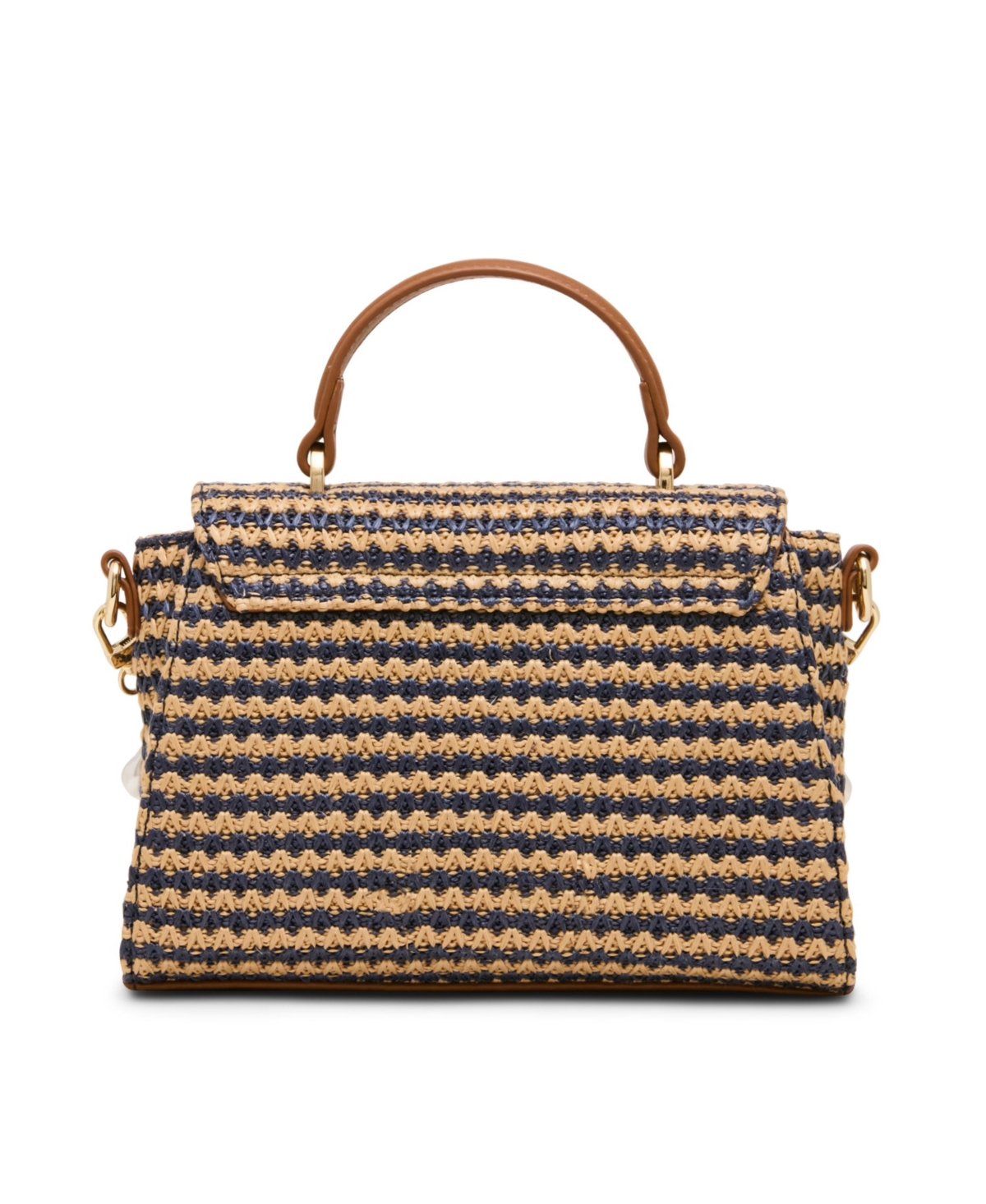 Madden Girl Shells Straw Small Top Handle Satchel Handbag