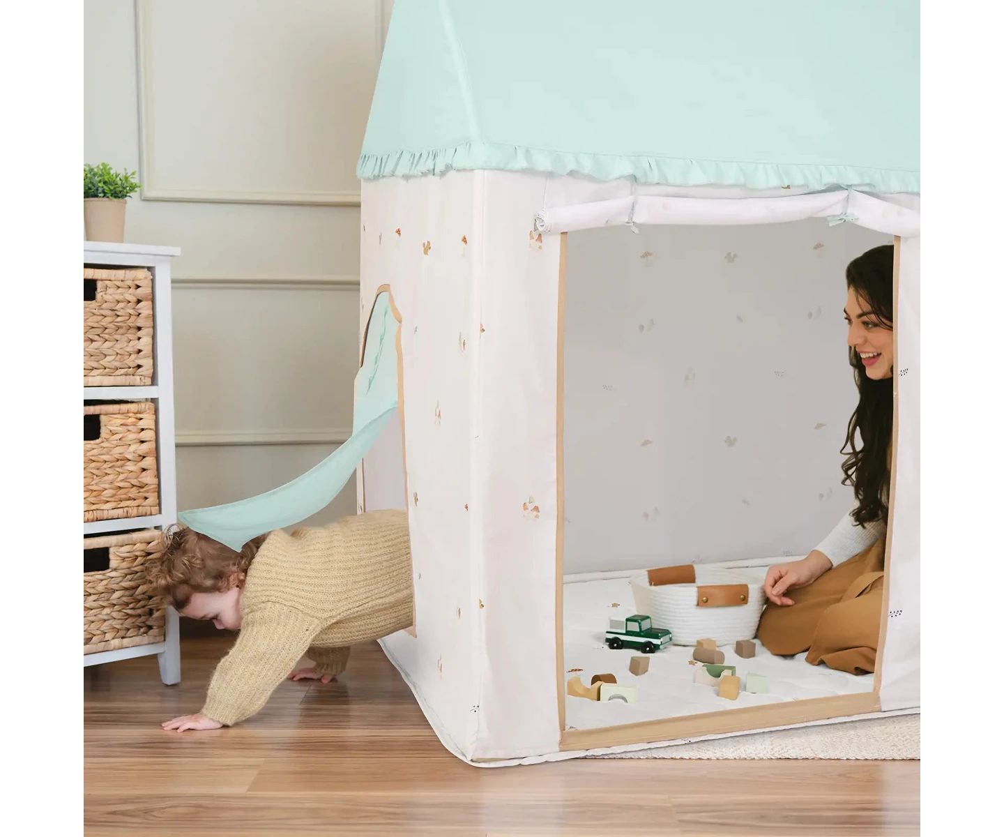 Детские игрушки Tiny Land Sweet Citrus Indoor Play Tent and Play Mat, 2-Piece Set, Ages 3+, цвет: Зелёный — фото 9