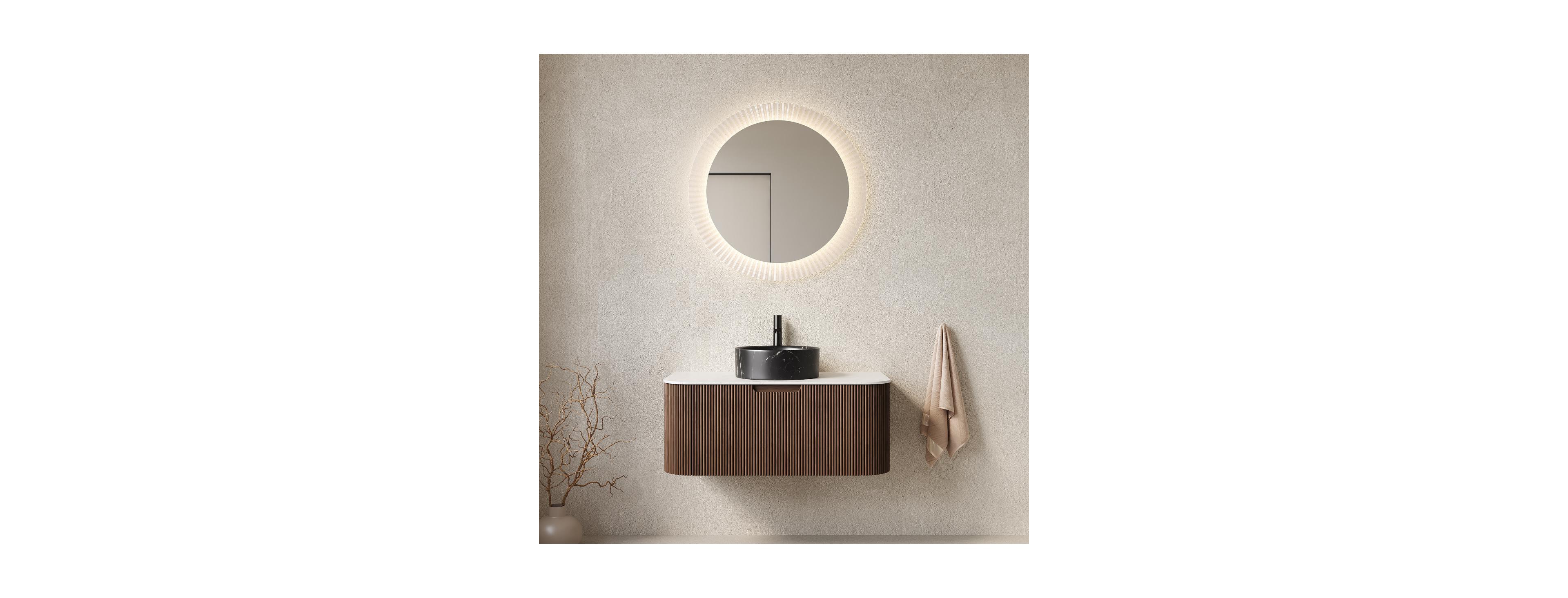 Sillysis Wall Mounted Bathroom Vanity, Ceramic Vessel Sink, Carrara Sintered Stone Top, Soft Close Drawer