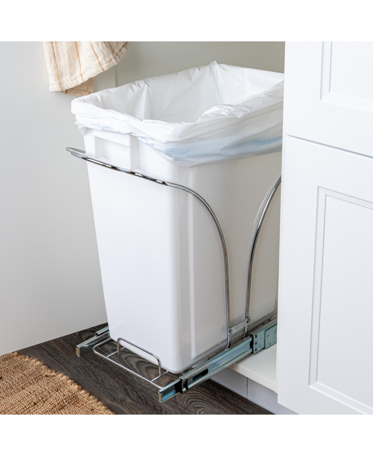 Household Essentials Glidez Steel Pull-Out Double 9 Gallon Plastic Trash Cans
