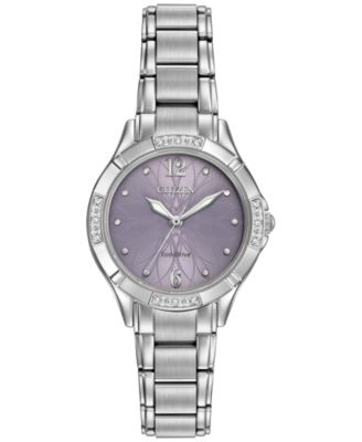 Citizen - Women's Eco-Drive Diamond Accent Stainless Steel Bracelet Watch 30mm EM0450-53X