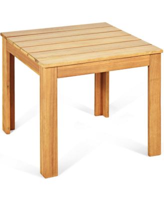 Wooden Square Side End Table Patio Coffee Bistro Table Indoor Outdoor