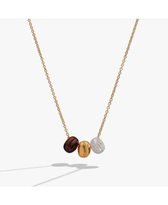 Coffee Bean 'Happiness, Wealth, Health' Engraved Pendant Necklace