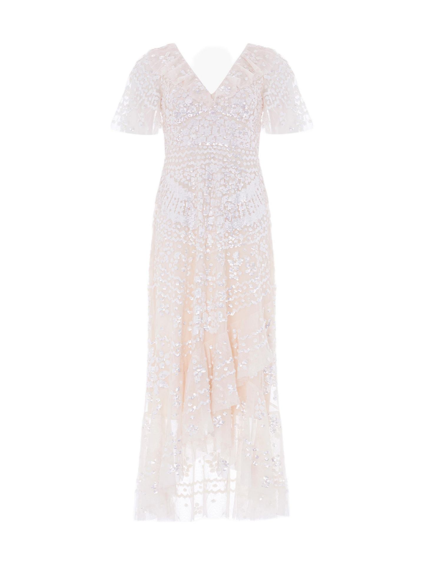Женское платье Needle & Thread Anais Sequin Frill Ankle Gown, цвет: Кремовый — фото 3