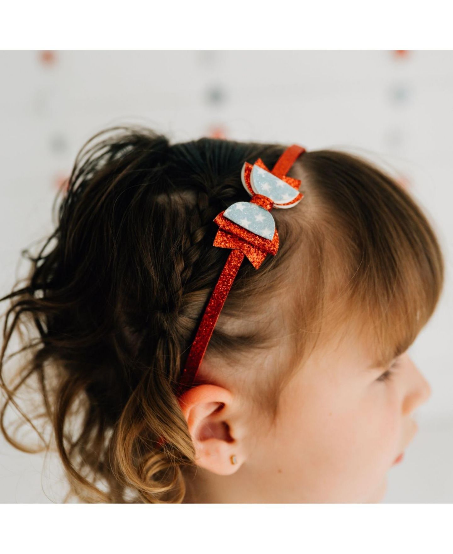 Аксессуары для волос Sweet Wink Glitter Flag Bow Headband для девочек, цвет: Красный — фото 3
