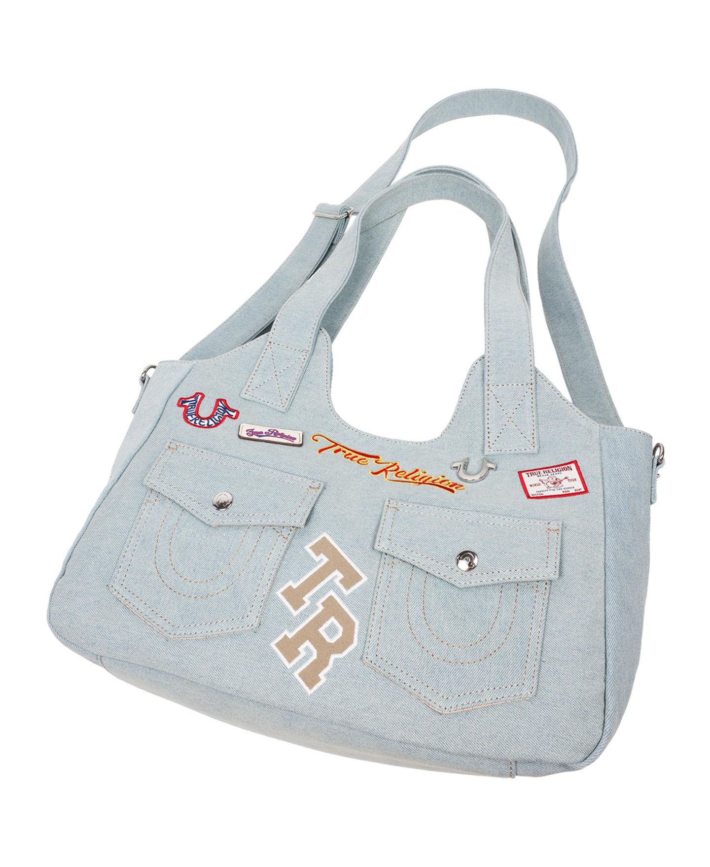 Женская сумка True Religion Agusto Multi Patch Soft Tote, цвет: Джинсовый — фото 6