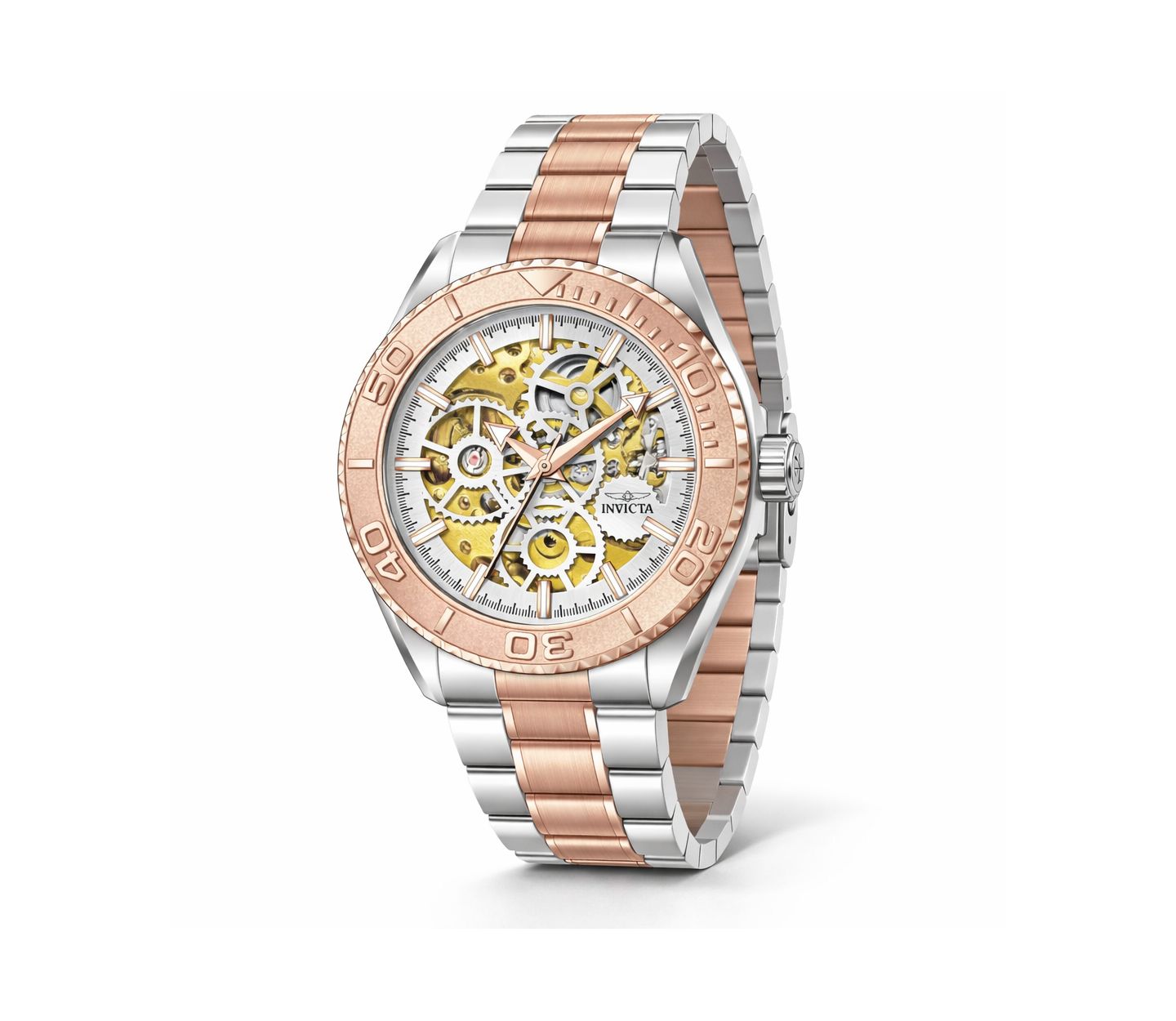 Мужские часы Invicta 69763 Objet D Art Mechanical MG11 Steel Dial, цвет: Серебряный — фото 1