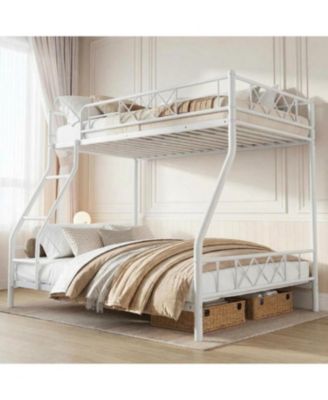 Bunk Bed  Heavy Duty Metal with Ladder and Safety Rails, No Box Spring Required
